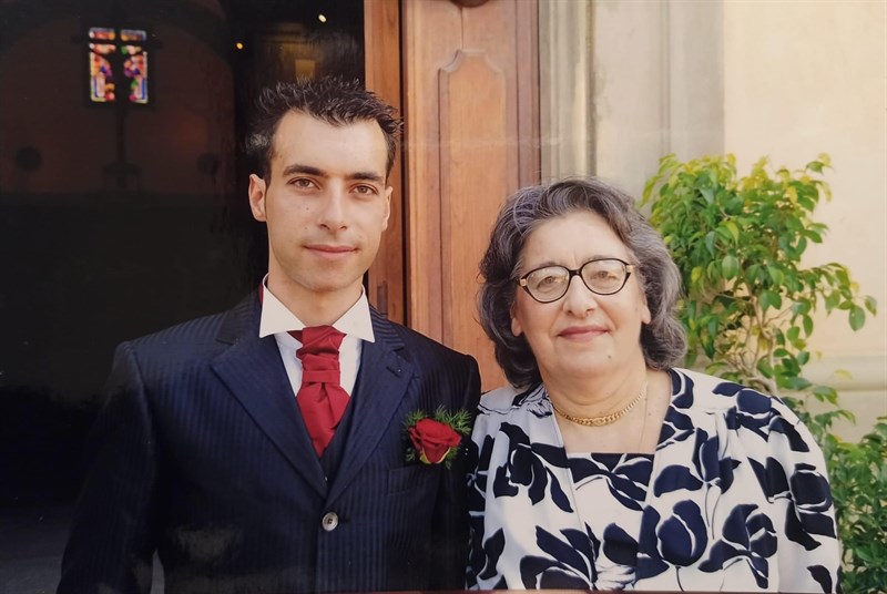 Giordano con la madre