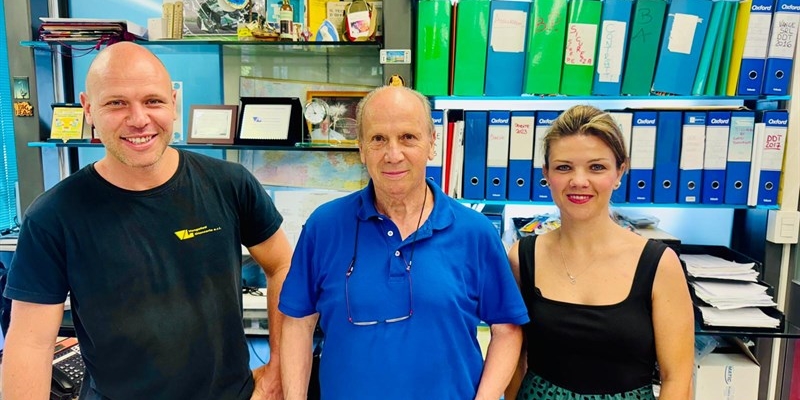 Da sinistra Simone, Giancarlo e Samira Vangelisti