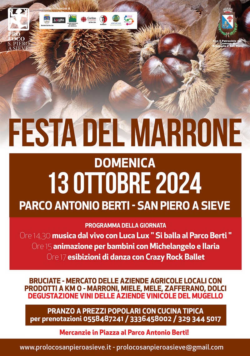 Locandina - festa del marrone 13, 20 e 27 ottobre 2024