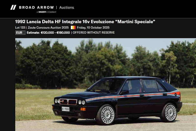 Lancia Delta HF apaprtenuta a Vasco Rossi in vendita: esemplare unico (www.okmugello.it - Broad Arrow Auctions)