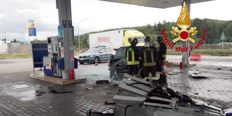 L'incidente alla stazione di servizio