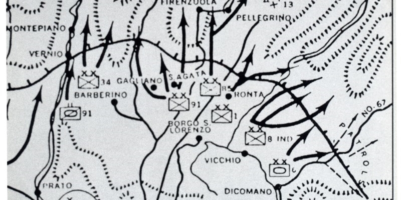 Pianta topografica della linea Gotica nel Mugello