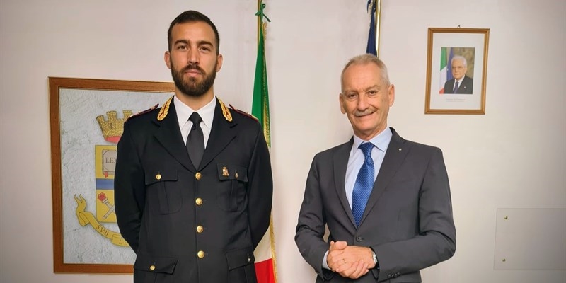 Il dr. Alessio Del Gigia col questore