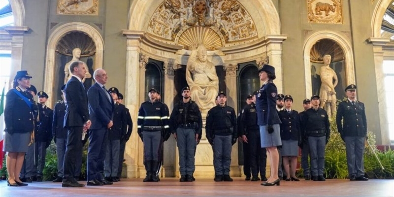 Un momento della cerimonia in Palazzo Vecchio