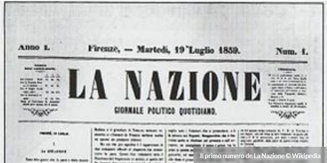 1859 - Primo numero de La Nazione di Firenze (165 anni fa)