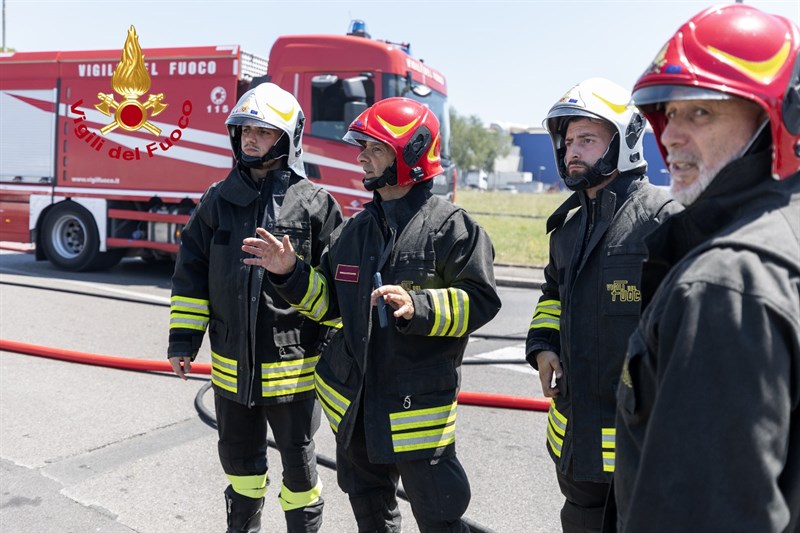 L'intervento dei Vigli del Fuoco