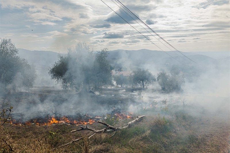 Operazioni di spegnimento dell'incendio a Galiga, nel Comune di Pontassieve