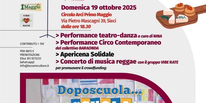 Solidarietà e cultura alle Sieci. Arte e musica per sostenere il progetto “doposcuola a scuola”