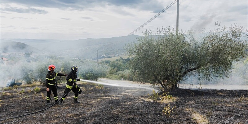 Operazioni di spegnimento dell'incendio a Galiga, nel Comune di Pontassieve