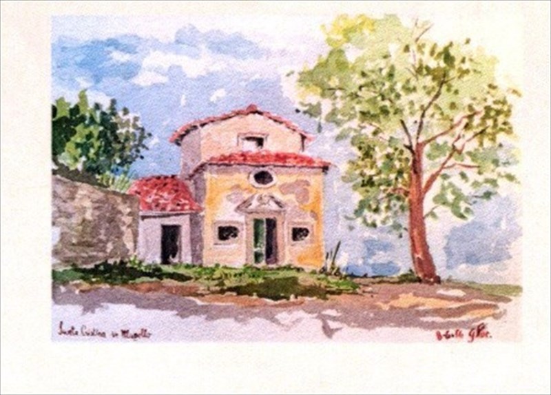 Un acquerello di Giovanna Slok : “l’Oratorio di Santa Cristina” 