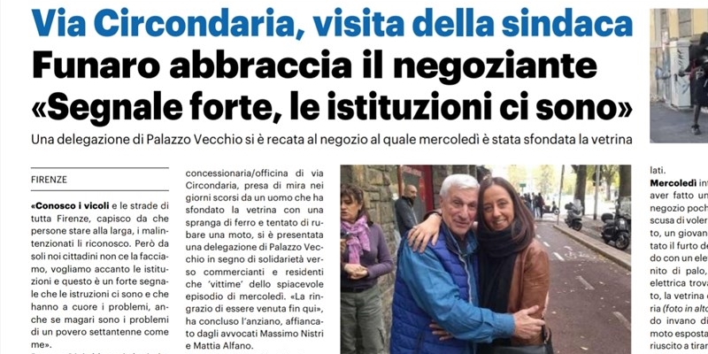 La sindaca che si fa la foto col commerciante offeso