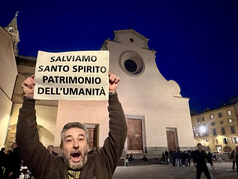 la protesta in Santo Spirito