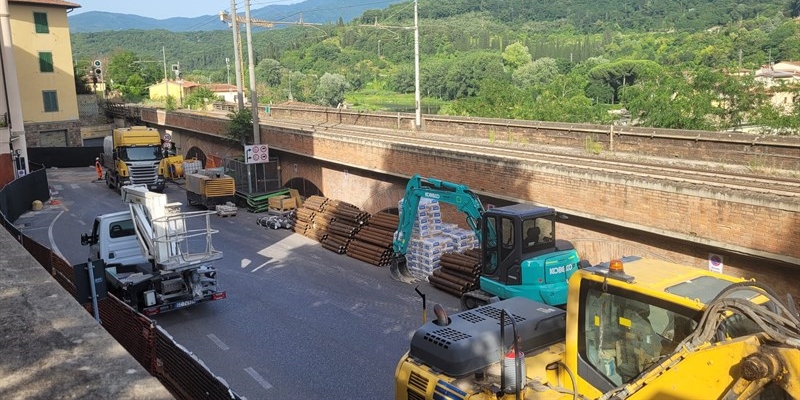 lavori ferrovia Rignano sull'Arno