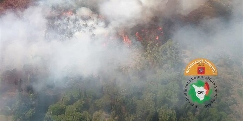 L'incendio nella località Galceti