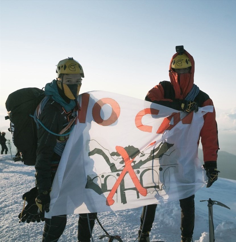 Gli alpinisti sul Monte Bianco