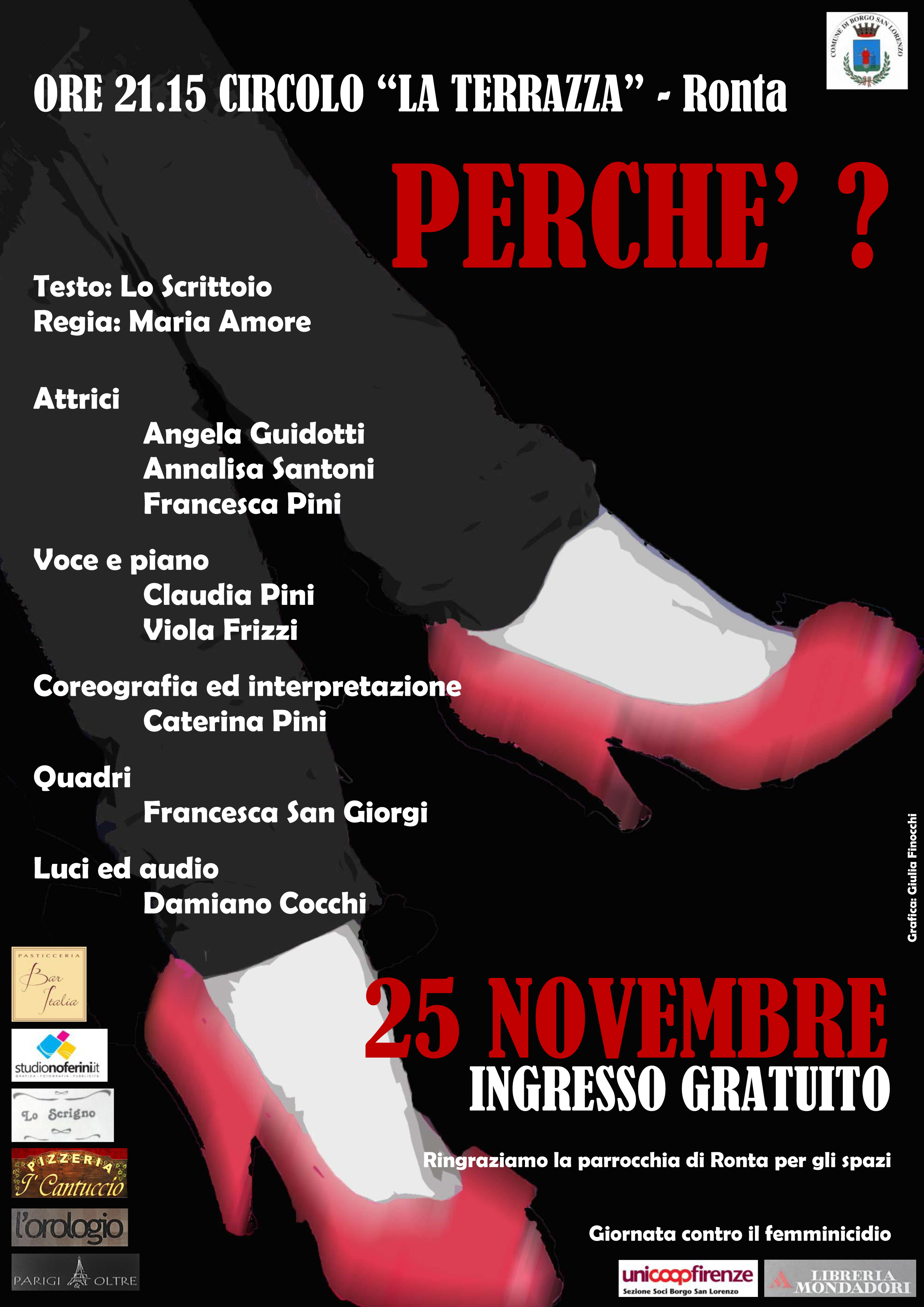 Perchè?  Spettacolo contro la violenza sulle donne a Ronta