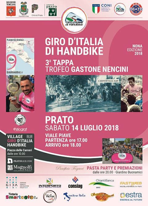 Giro d'Italia Handbike e Prato Abetone. Grande ciclismo a Prato