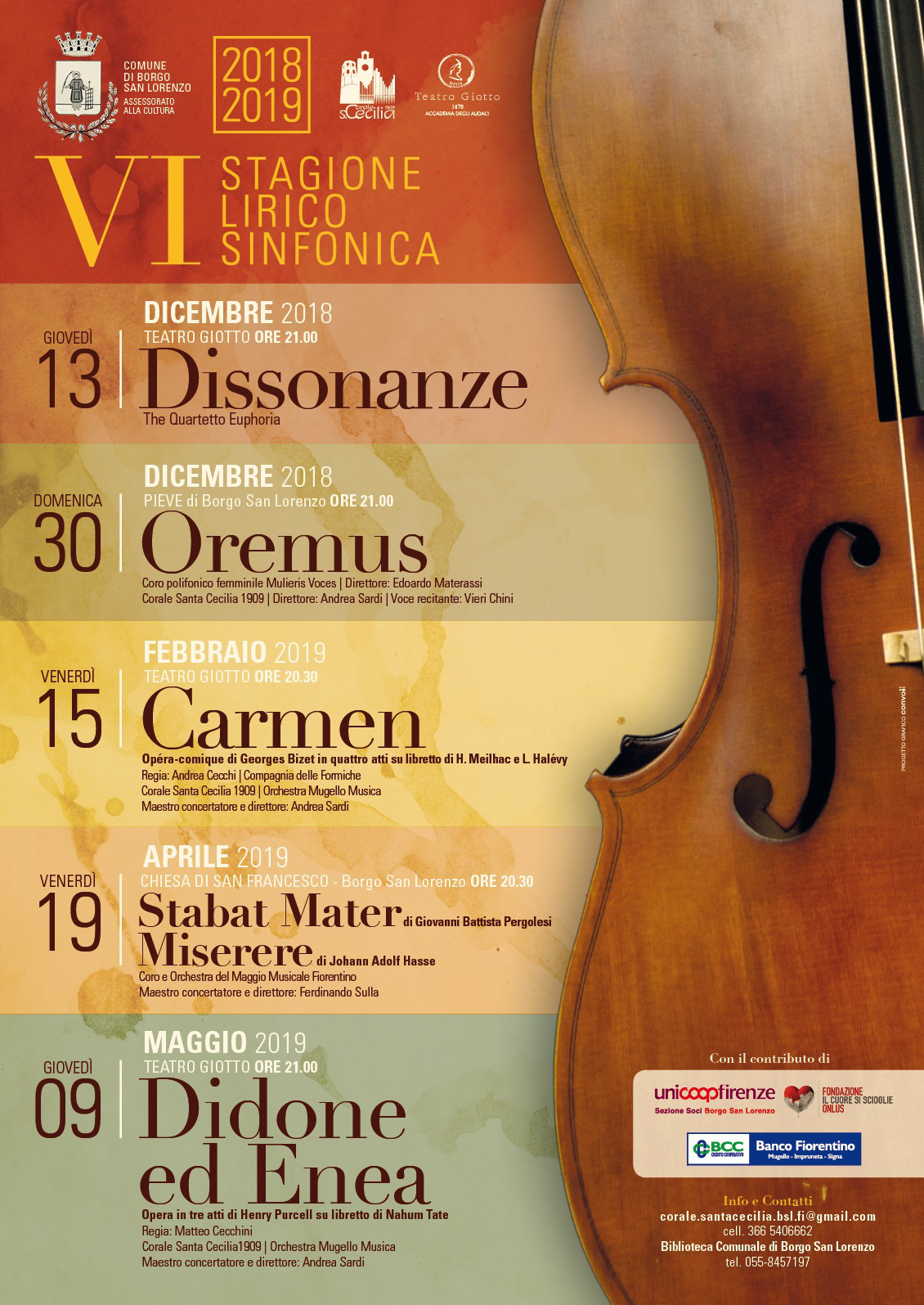 Borgo. La nuova stagione lirico-sinfonica. Primo concerto giovedì 13