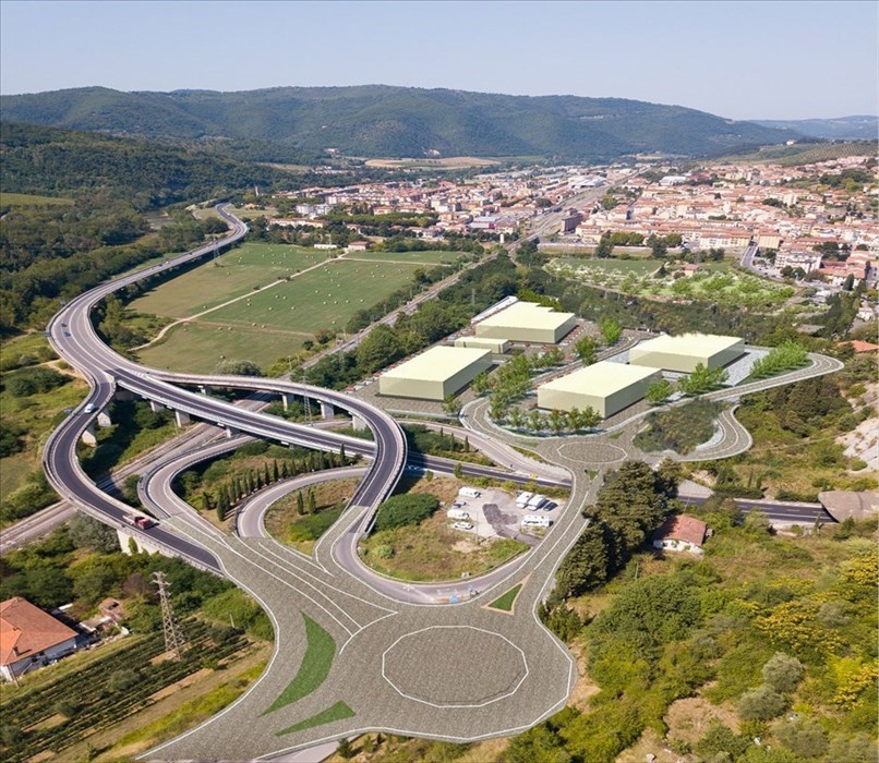 Randering del progetto di recupero della Ex Italcementi - "Pelago Retail Park"
